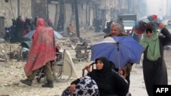 Алеппонун уруш аймактарынан качкандар. 13-декабрь, 2016-жыл. 