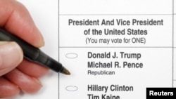 Ilustrație foto a unui buletin de vot american