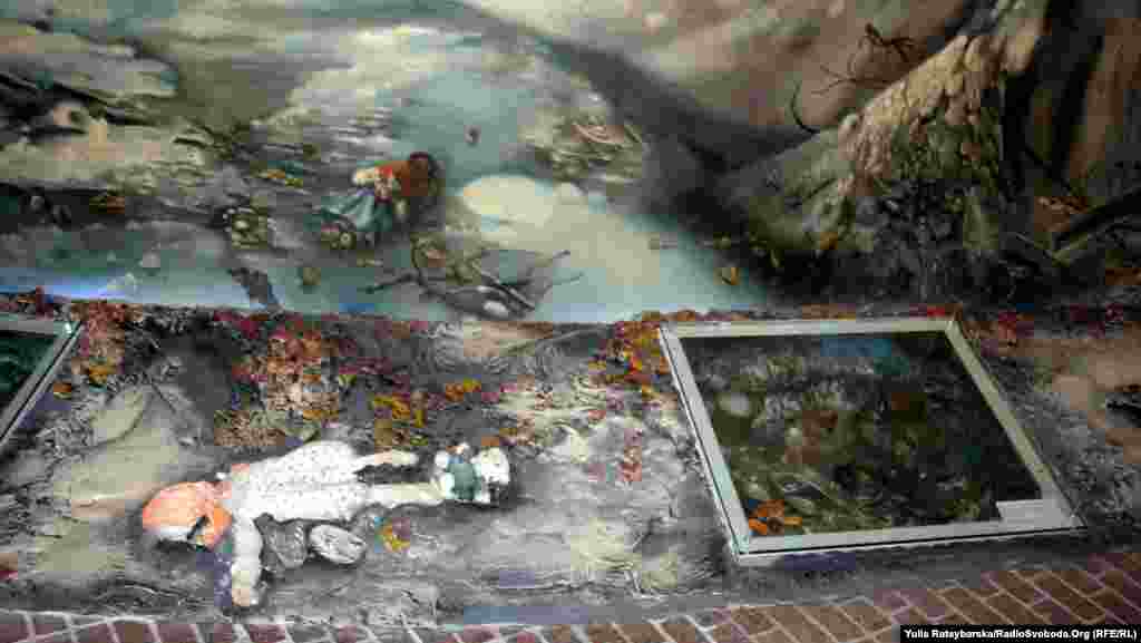 Діорама, що відтворює місце розстрілу євреїв