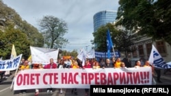 Jedan od protesta prosvetnih radnika u Beogradu, Srbija, 2. oktobar 2024.