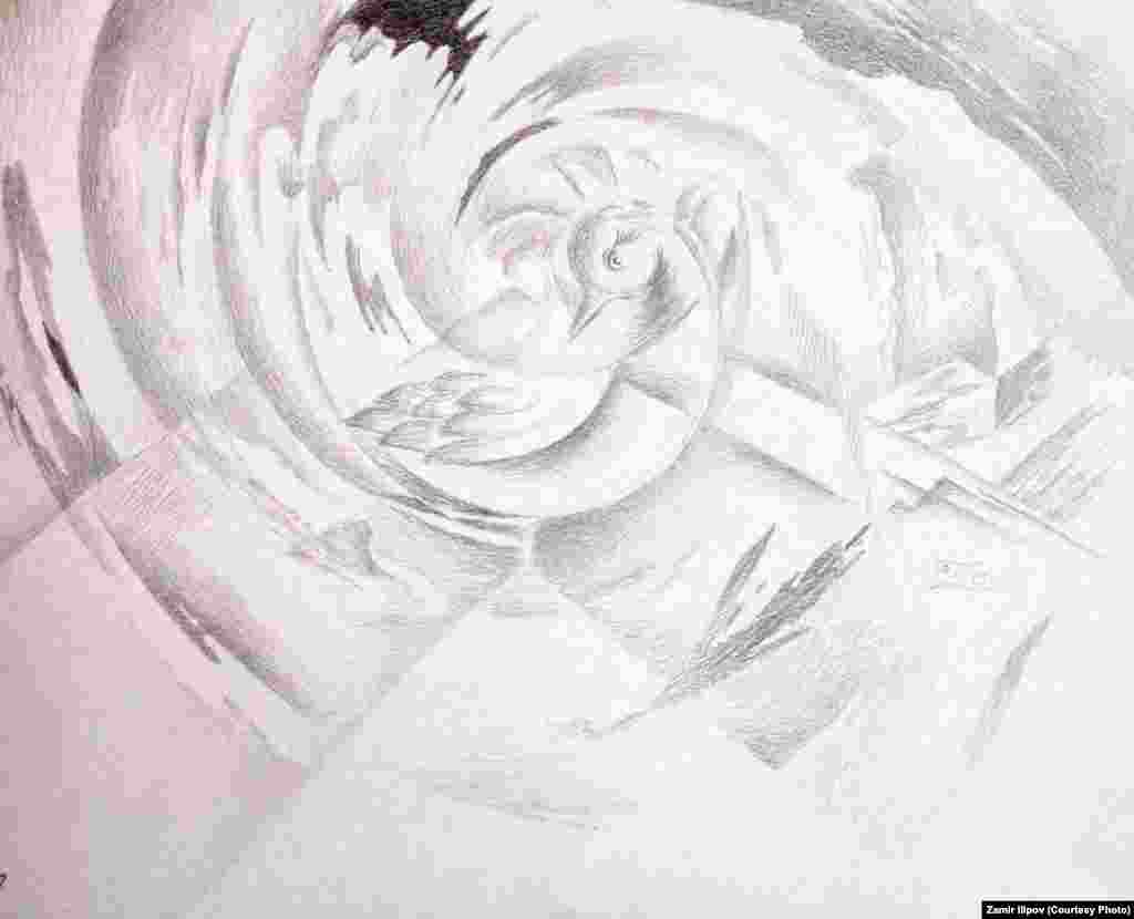 &quot;Таң нуру&quot; аттуу композициясынан.