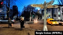 O stradă din Tiraspol, capitala regiunii separatiste Transnistria.
