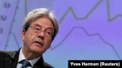 Paolo Gentiloni, az EU gazdasági és pénzügyi biztosa Brüsszelben 2020. február 13-án