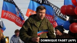 Премьер-министр самопровозглашенной "Донецкой народной республики" на востоке Украины Александр Захарченко в октябре 2014 года. 