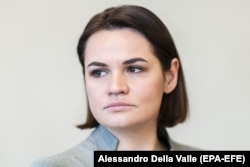 Beloruska opoziciona liderka Svetlana Tihanovskaja ranije u Švajcarskoj, 9. mart 2021.