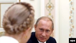 Юлія Тимошенко і Володимир Путін. 2 жовтня 2008 р.