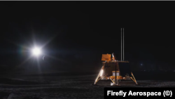 Modulul lunar Blue Ghost de la Firefly pe suprafața Lunii, la data de 2 martie 2025