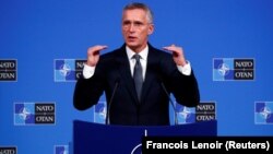 Генсекретар НАТО Єнс Столтенберг на пресконференції в Брюсселі, 23 жовтня 2019 року