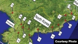 Карта северокорейского ГУЛАГа, составленная freekorea.us