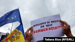 Protest la Chișinău împotriva invalidării alegerii lui Andrei Năstase în calitate de primar al orașului. 1 iulie 2018