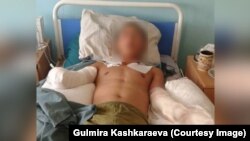 Жабыркаган жоокер Руслан Сапарбаев. Сүрөттү жарыялоого анын жеңеси Гүлмира Кашкараева уруксат берди.