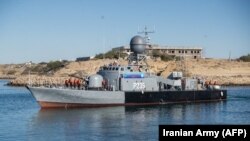 Ирандын «Зере» кемеси машыгуу учурунда. Оман кысыгы, 13-январь, 2021-жыл. 