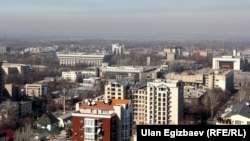 Бишкектин борбордук бөлүгүнүн бийиктен көрүнүшү, 12-март, 2014.