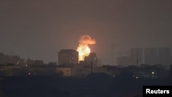 Eksplozija bespilotne letjelice usred ruskog napada na Ukrajinu, Kijev, 10. januar 2025.