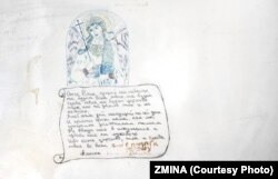 Малюнок на стіні однієї з камер в ІТТ у Херсоні, де тримали незаконно затриманих українок