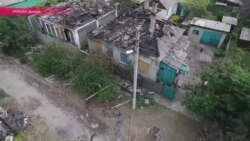 Жовтневий район Донецька після обстрілів – відео з безпілотника