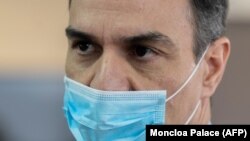 Premierul spaniol Pedro Sanchez, 3 aprilie 2020.