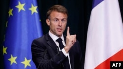 Presidenti i Francës, Emmanuel Macron, gjatë vizitës në Tiranë më 17 tetor 2023.