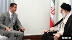 علی خامنه‌ای، رهبر جمهوری اسلامی در دیدار با بشار اسد، رئیس جمهور سوریه