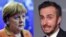 Angela Merkel și comicul Jan Böhmermann 