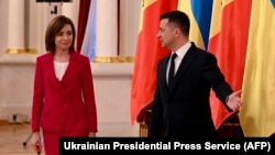 Президенти Молдови та України Мая Санду (л) та Володимир Зеленський (фото архівне)