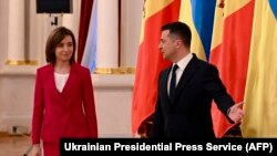 Volodimir Zelenski și Maia Sandu la Kiev, 12 ianuarie 2021