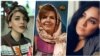 Yasaman Aryani (left), Monireh Arabshahi (center), and Mojgan Keshavarz have been detained since April. 