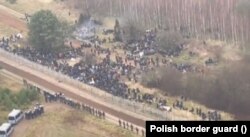 Migránsok és menekültek a belarusz–lengyel határon 2021. november 8-án
