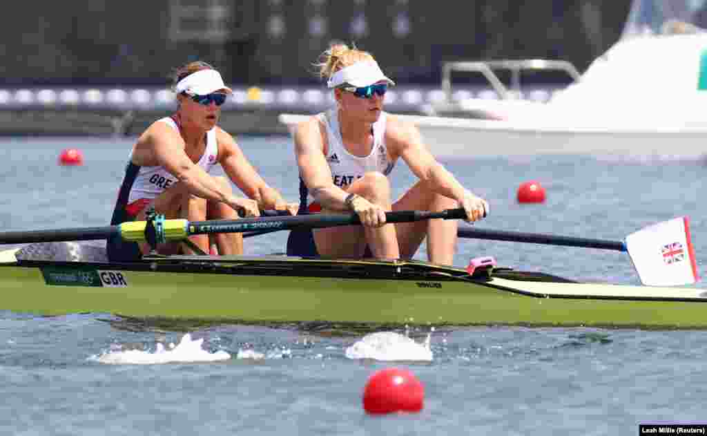 Polly Swann és&nbsp;Helen Glover az olimpián. A páros végül a negyedik helyen végzett.&nbsp;