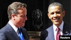 Dejvid Kameron i Barak Obama u Dauning stritu, 24. maj 2011.