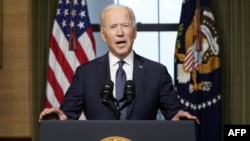 Joe Biden amerikai elnök beszédet tart 2021. április 14-én