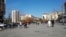 Kosovo: People walking in the mains square in Pristina