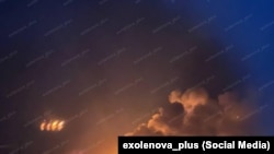 Пожежі на території нафтопереробного заводу «Лукойл» у Волгограді після удару українських безпілотників у ніч на 14 серпня 2025 року