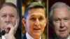 Kongresisti republikan, Mike Pompeo (majtas), gjenerallejtënant Michael Flynn (mes), dhe senatori Jeff Sessions (djathtas).