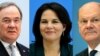 Olaf Scholz (dreapta) este principalul candidat în cursa pentru viitorul cancelar al Germaniei. Alături de el se află Armin Laschet (stânga), candidatul nominalizat de Uniunea Creștin Democrată, și Annalena Baerbock (centru), candidată din partea Partidului Ecologic German.