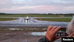 A Ryanair eltérített gépe a minszki landolás után, 2021. május 23-án