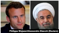 حسن روحانی (راست) و امانوئل مکرون