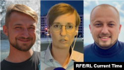 Ірина Ромалійська (в центрі) і Іван Гребенюк (праворуч) є громадянами України, Юрій Баранюк – громадянин Росії.