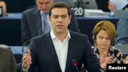 Грецький прем'єр Алексіс Ципрас на саміті у Страсбурзі, 8 липня 2015 року