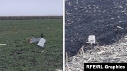 Colaj foto din imaginile făcute publice de Poliția din R. Moldova cu rămășițele unei drone de mici dimensiuni depistate în raionul Orhei, aflat în partea central-estică a țării.