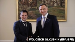 Президенти України та Польщі Володимир Зеленський (л) та Анджей Дуда, архівне фото, 2019 рік