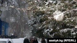 На улицах Бишкека, декабрь 2011 г.