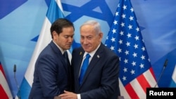 Sekretari amerikan i Shtetit, Marco Rubio, dhe kryeministri izraelit, Benjamin Netanyahu, në Jerusalem, Izrael, 16 shkurt.