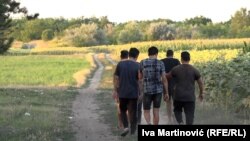 Menekültek Szerbiában, a román határ közelében 2021. augusztus 11-én (képünk illusztráció)