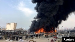 Бейрут портундагы өрт. Ливан. 10-сентябрь, 2020-жыл.