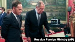 Міністр закордонних справ Німеччини Гайко Маас під час зустрічі з міністром закордонних справ Росії Сергієм Лавровим, Москва, 11 серпня 2020 року