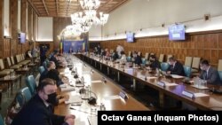 Guvernul României, într-o imagine de arhivă. La ședința de marți au lipsit miniștrii de la USR PLUS, care și-au dat demisia.