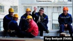 Курулуштагы мигранттар, Москва. Архив.
