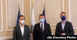 Ministrul Culturii, Bogdan Gheorghiu, Primarul Timișoarei, Dominic Fritz și președintele Consiliului Județean Timiș, Alin Nica